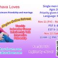 Online Singles Camp: North America, 11/21 (Fri); Asia, 11/22 (Sat)